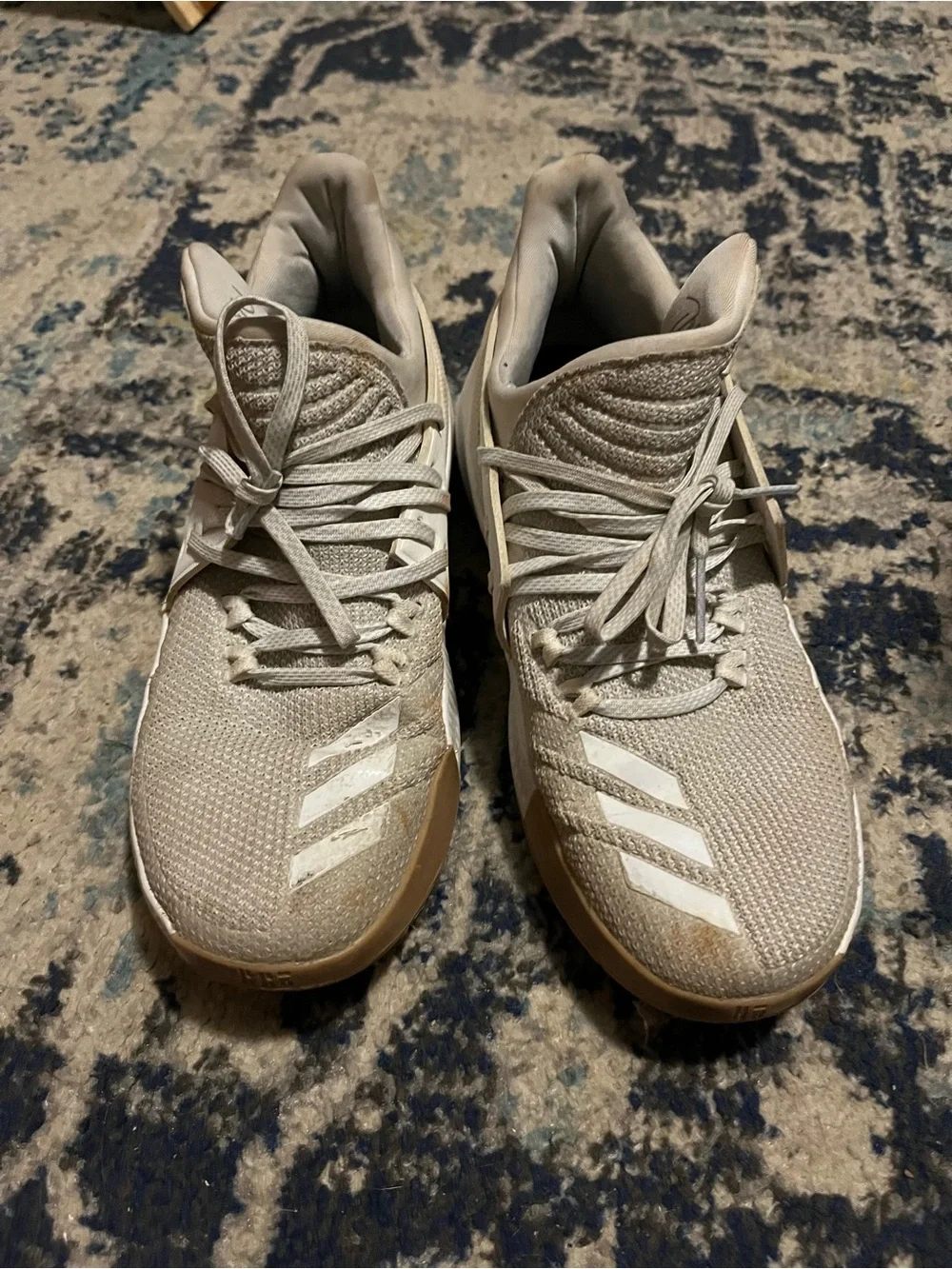 adidas Men’s Athletic Shoes in Light Gray and Cream Damien lillard 3s just dirty